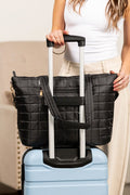 Mila Quilted Traveler Tote with Mini Clutch – Travel Bag