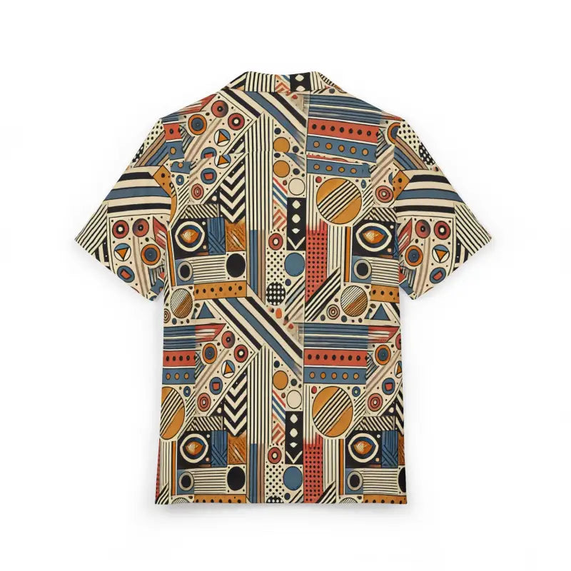 Geometric Hawaiian Button-Down Shirt - Summer Comfort - DipaliZ